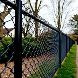 black chain link fence installed in thornhill