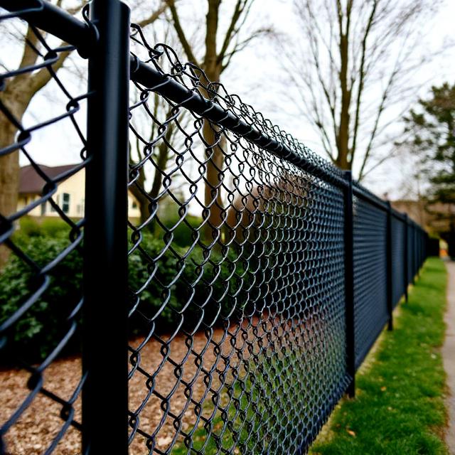 black chain link fence installed in thornhill
